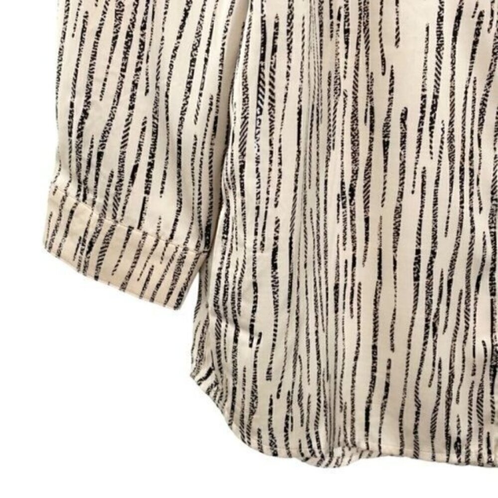 Kittenish Cream Oversized Button Down Satin Tunic Blouse New - Picture 6 of 11